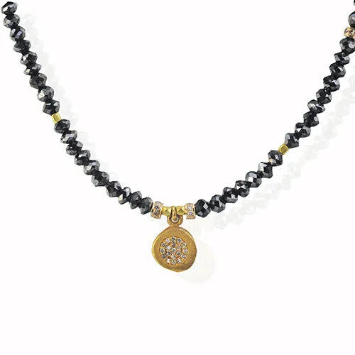 Black Diamond and Gold Bead Necklaces | Rebecca Myers Collections