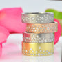 Round Fairy Dust Diamond and Gold Rings | Rebecca Myers Collection