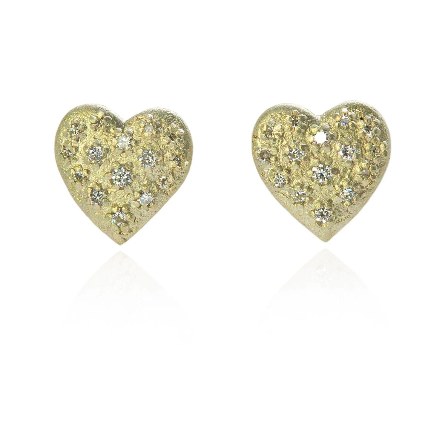 Gold Pave Heart Earrings | Rebecca Myers Collection