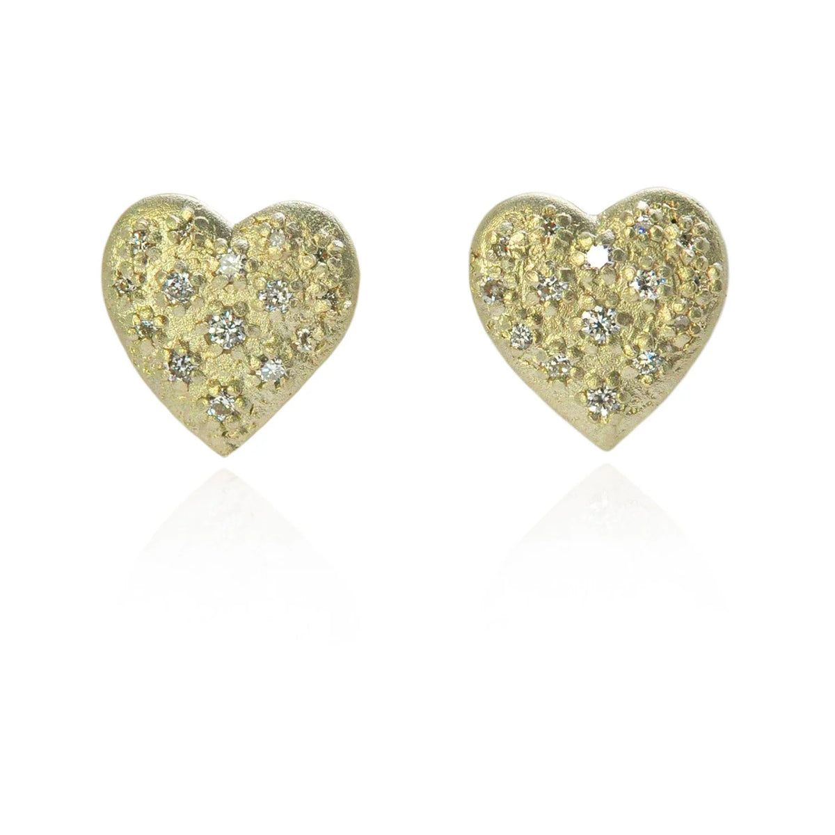 Gold Pave Heart Earrings | Rebecca Myers Collection