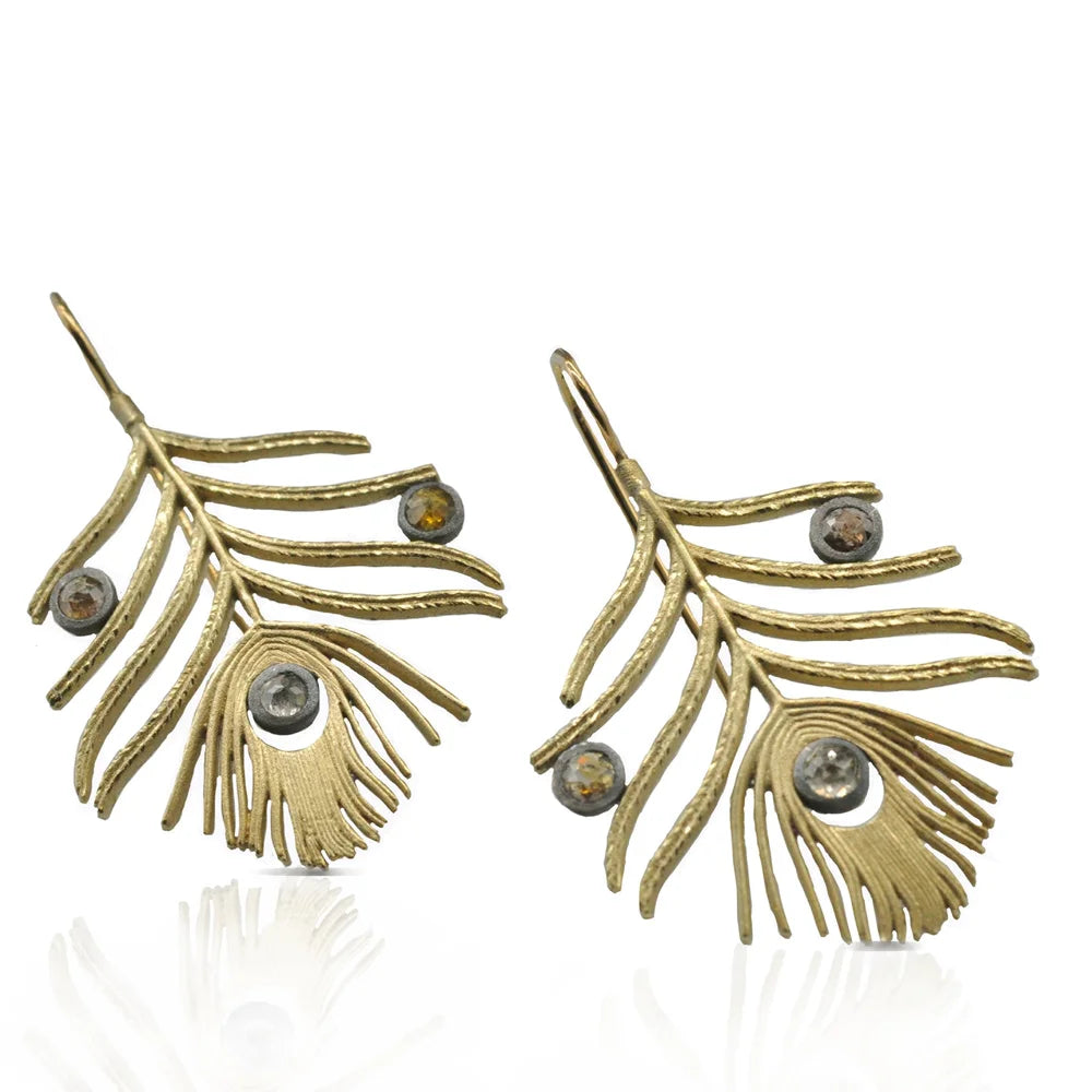 Peacock Feather Earrings | Rebecca Myers Collection