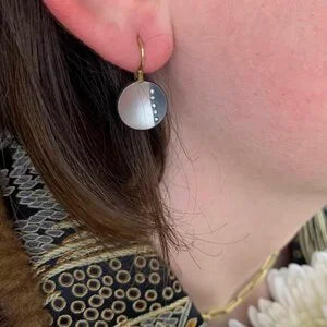 Starry Night Half & Half Disc Earrings with Diamonds | Rebecca Myers Collection