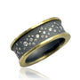 Starry Night Silver and Gold Rings with Diamonds, 8mm | Rebecca Myers Collection